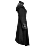 Women Gothic Spiked Shoulder Long Coat | Steampunk Punk Black Trench - Image 4