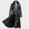 Men Vampire Black Faux Leather Victorian Coat