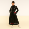 Women PVC Vinyl Long Coat | Black PVC Raincoat Trench Coat