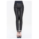 Women Gothic Pants Pu Leather Black Slim Fit Casual Tight Trousers (2025)