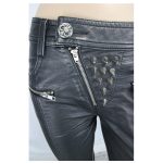 Women Gothic Pants Pu Leather Black Slim Fit Casual Tight Trousers - Image 3