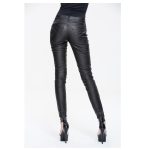 Women Gothic Pants Pu Leather Black Slim Fit Casual Tight Trousers - Image 2
