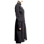 Women Gothic Officer Black Trench Coat | Military Elegance Coat - Image 2