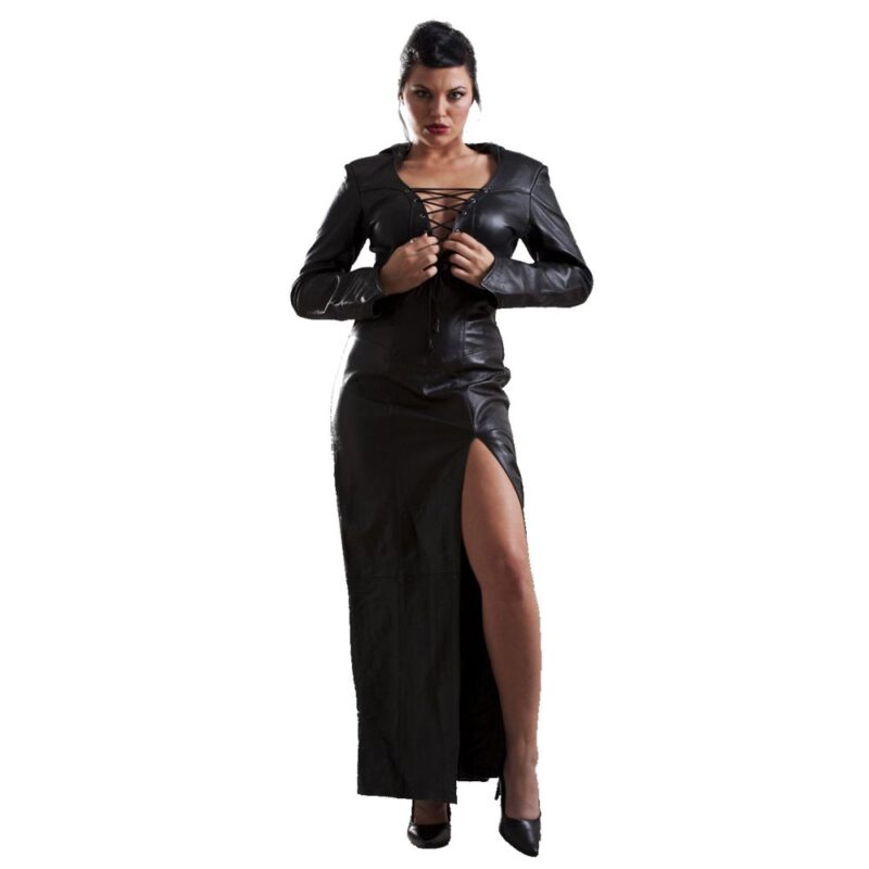 Women Long Coat Military Style Genuine Leather Trench Coat With Lace Plus Size Dress (2025)