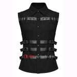 Gothic Military Vest Buckle Strap Vest Cyber Look Victorian Vest - Image 3