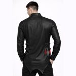Men Handmade Black Genuine Leather Shirt