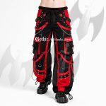Gothic Red & Black Cargo Pants