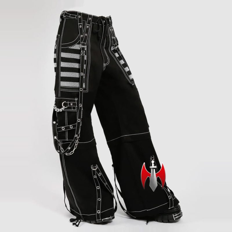 Men Baggy Rave Pants Black Green