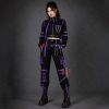 Unisex Black & Purple Gothic Techwear Cargo Set | Gothic Attitude