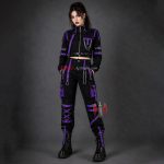 Unisex Black & Purple Gothic Techwear Cargo Set | Gothic Attitude