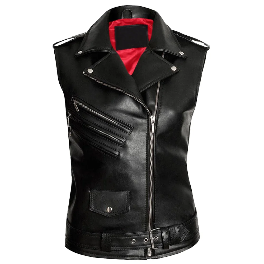 Gothic Brando Motorcycle Leather Vest – Unisex Punk Style