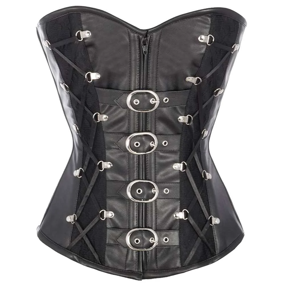 Women’s Overbust Leather Corset – Genuine Sheep Napa Leather