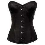 Leather Overbust Corset With Cups – Gothic Steel-Boned