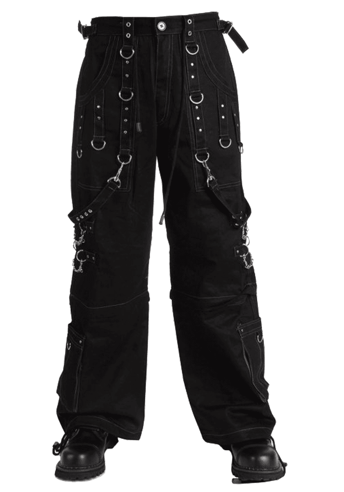 Men Cyber Goth Convertible Baggy Cargo Pants | Elite Gothic Pant