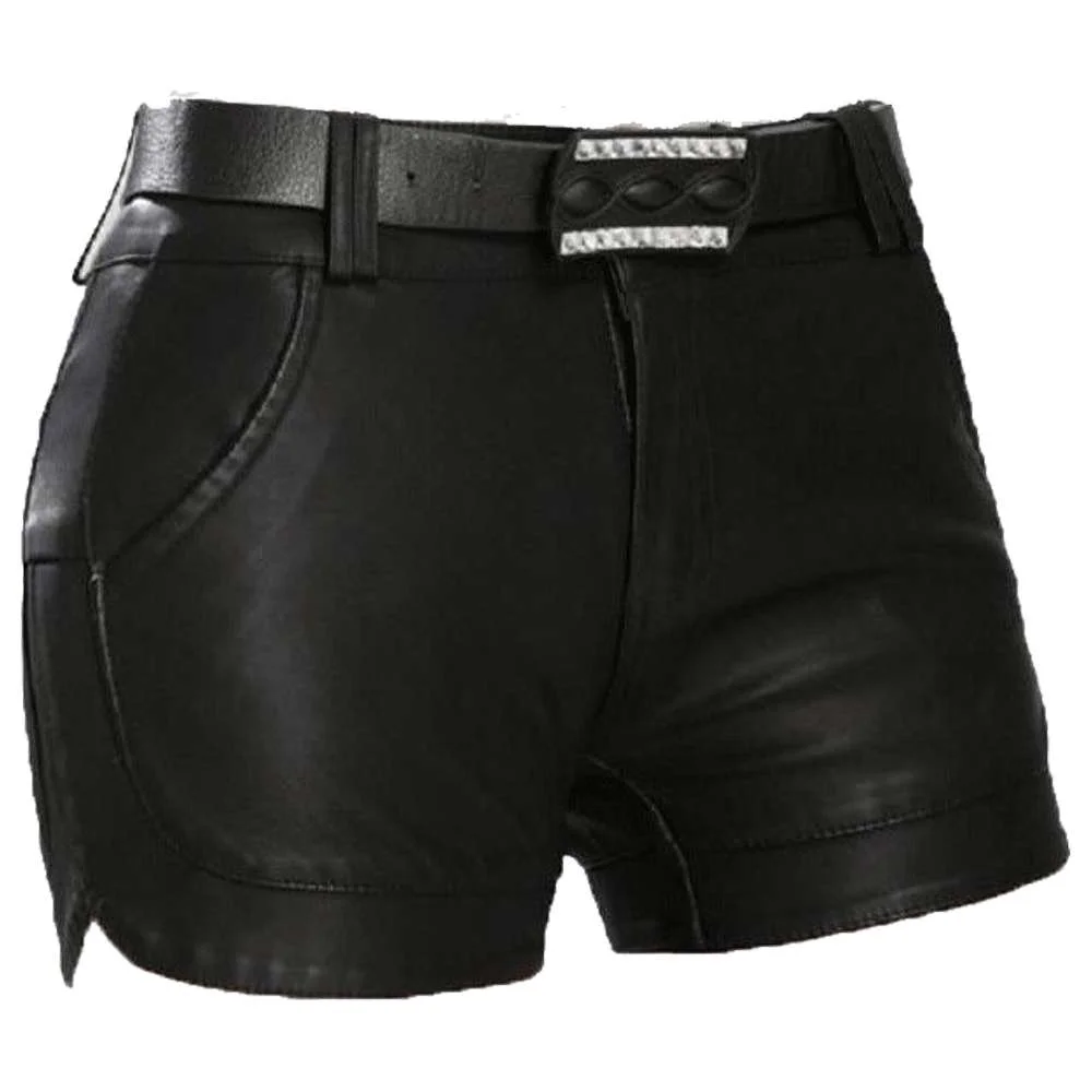 Club Ready Women’s Belted Leather Shorts