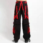 Men Gothic Red Skull Punk Pants Baggy Style Alternative Trousers - Image 2