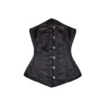 Black Satin Longline Underbust Corset | Steel-Boned Gothic Waist Trainer