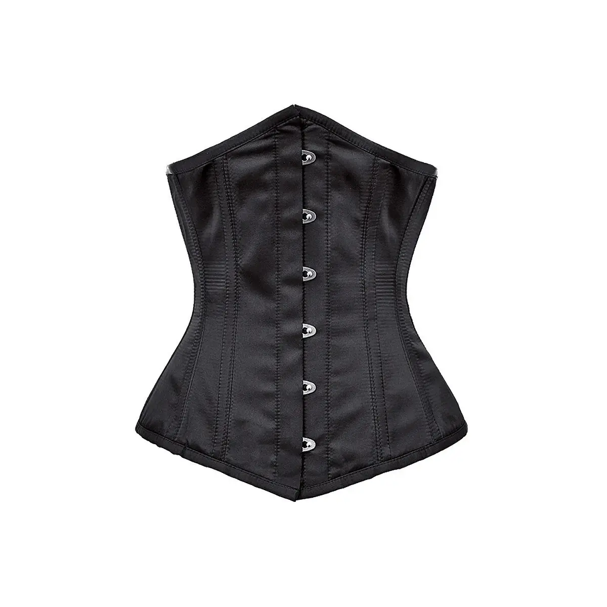 Black Satin Longline Underbust Corset | Steel-Boned Gothic Waist Trainer Black Satin Longline Underbust Corset | Steel-Boned Gothic Waist Trainer