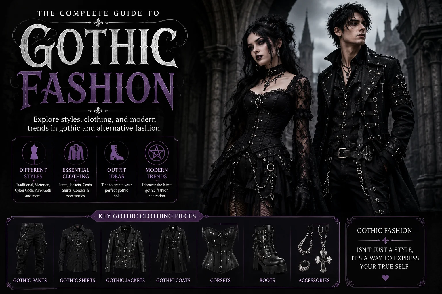 The Complete Guide to Gothic Fashion: Styles, Clothing & Modern Trends